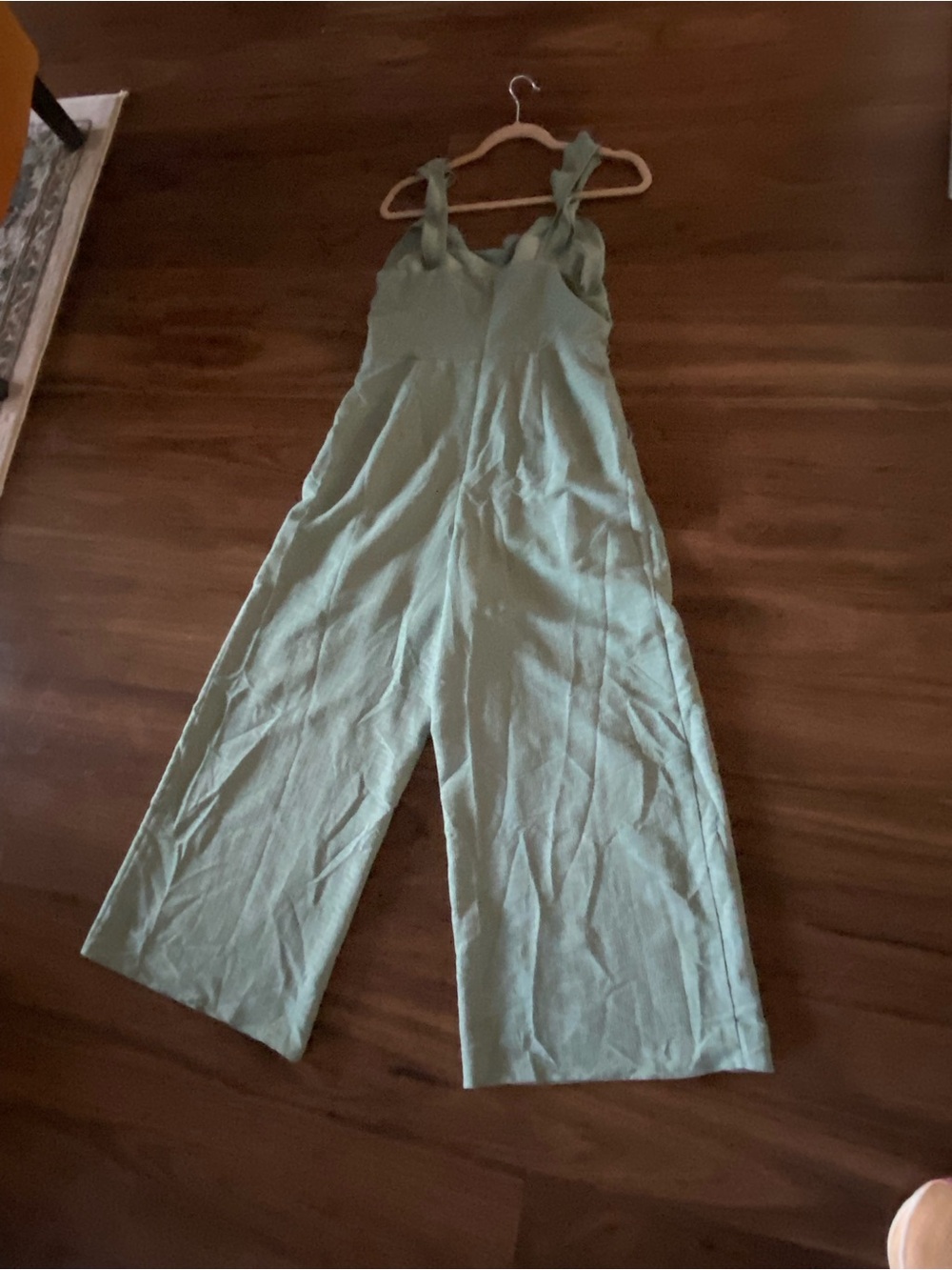 Showpo Light Sage Wide-Leg Tie-Strap Jumpsuit